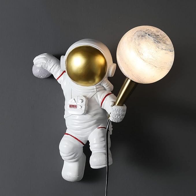 Resin Astronaut Wall Sconce, Night Light, Mood Lamp, Plug-in, 3 Colour - 5W