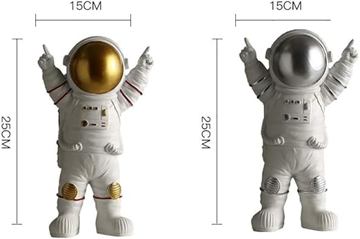 Astronaut Figure Statue Figurine Sculpture Home Office Decoration Set of 3 (Gold)