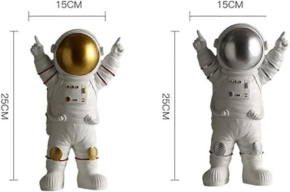 Astronaut Figure Statue Figurine Sculpture Home Office Decoration Set of 3 (Gold)