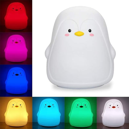 Penguin Night Light, USB Rechargeable Silicone LED Night Light