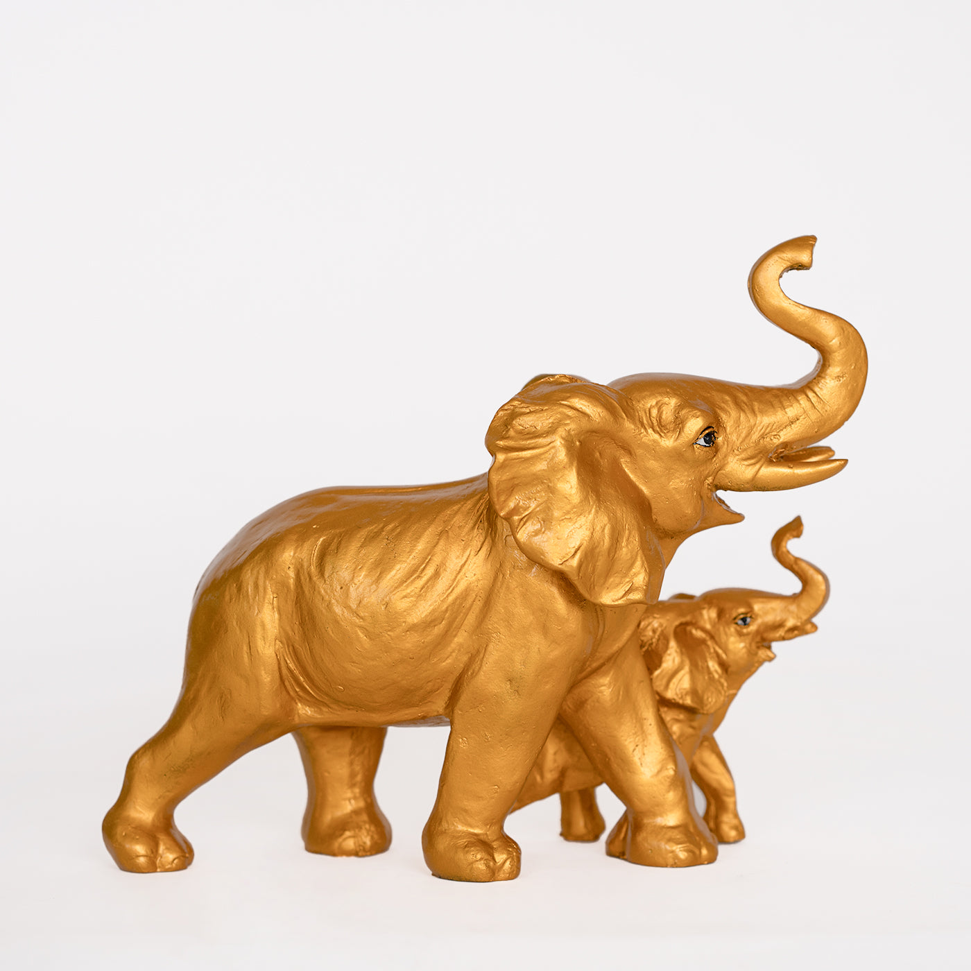 Guardian Elephant Gold Polyresin Figurine