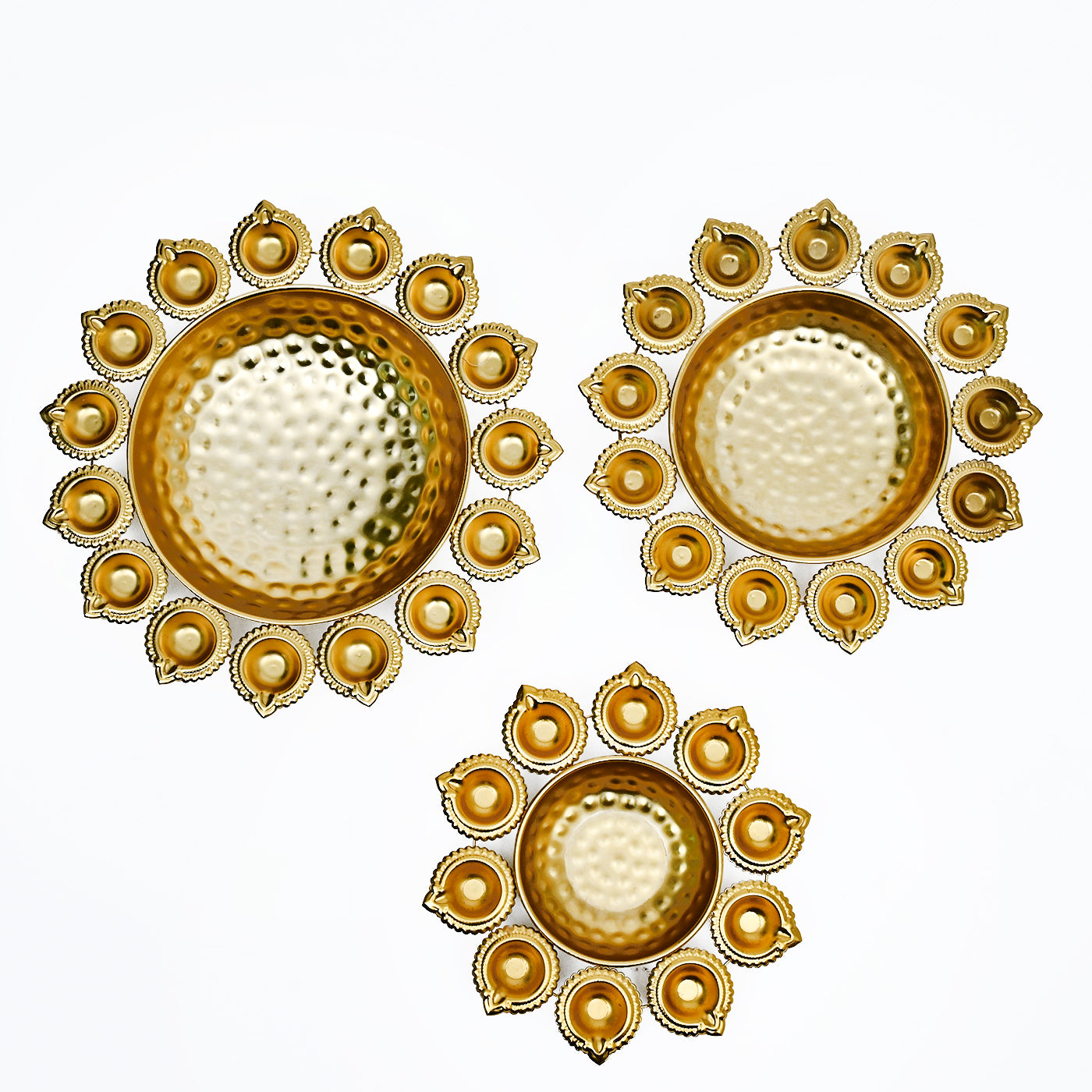Deepam Round Shaped Urli for Home , Office ,Festival Decors |,Gifting  (Set Of 3)