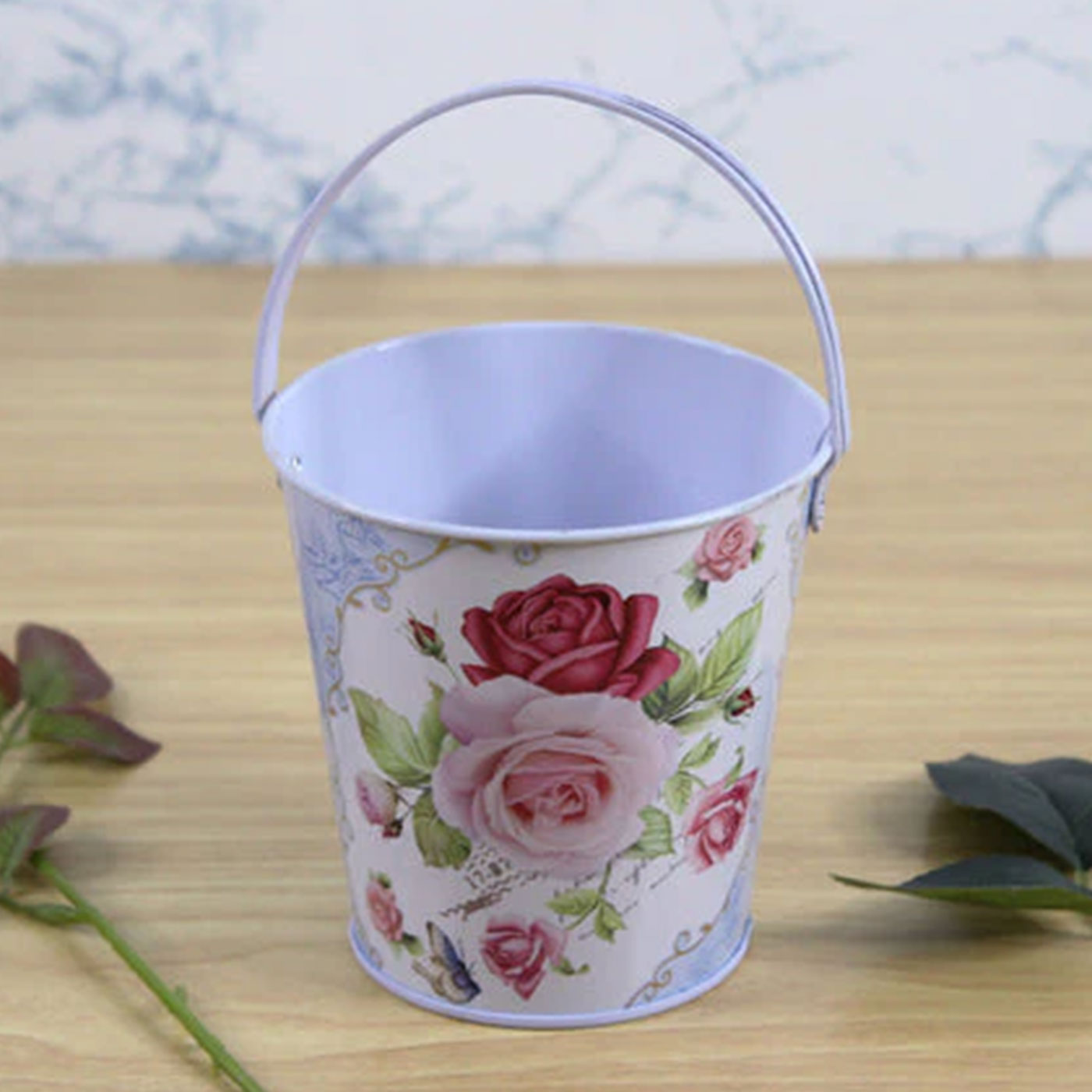 Planter with Handle for Living Room Flower Plant Pots Decorative Bucket