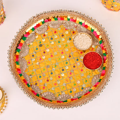 Karwa Chauth Thali Set - Yellow