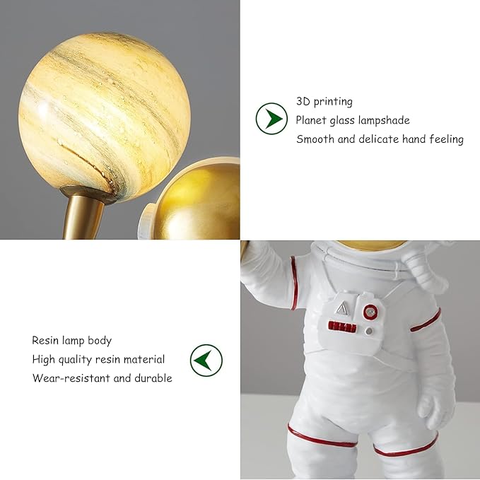 Resin Astronaut Wall Sconce, Night Light, Mood Lamp, Plug-in, 3 Colour - 5W