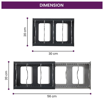 Pot Rack Pan Organizer Dish Rack for Kitchen Steel Pot Lid Holder with 7 Adjustable Compartment