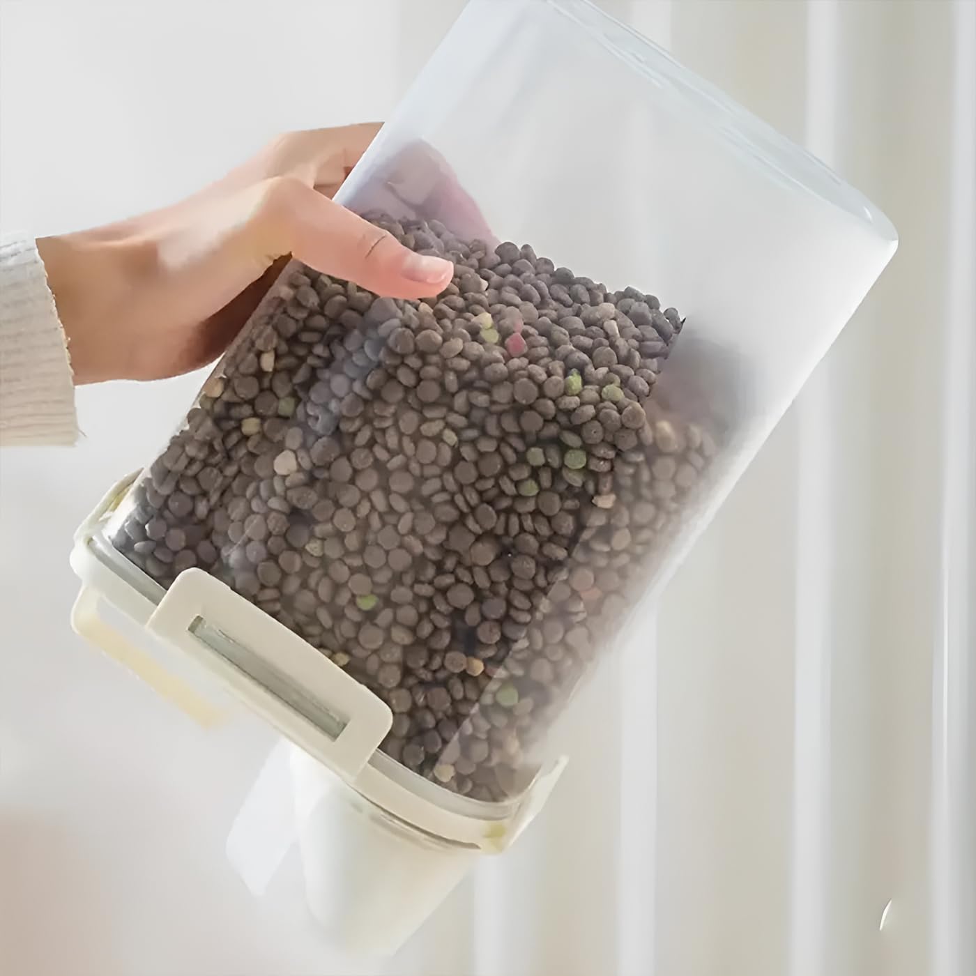 Airtight Storage Containers 1800 ML | BPA Free Plastic Airtight Dispenser Box with Measuring Cup