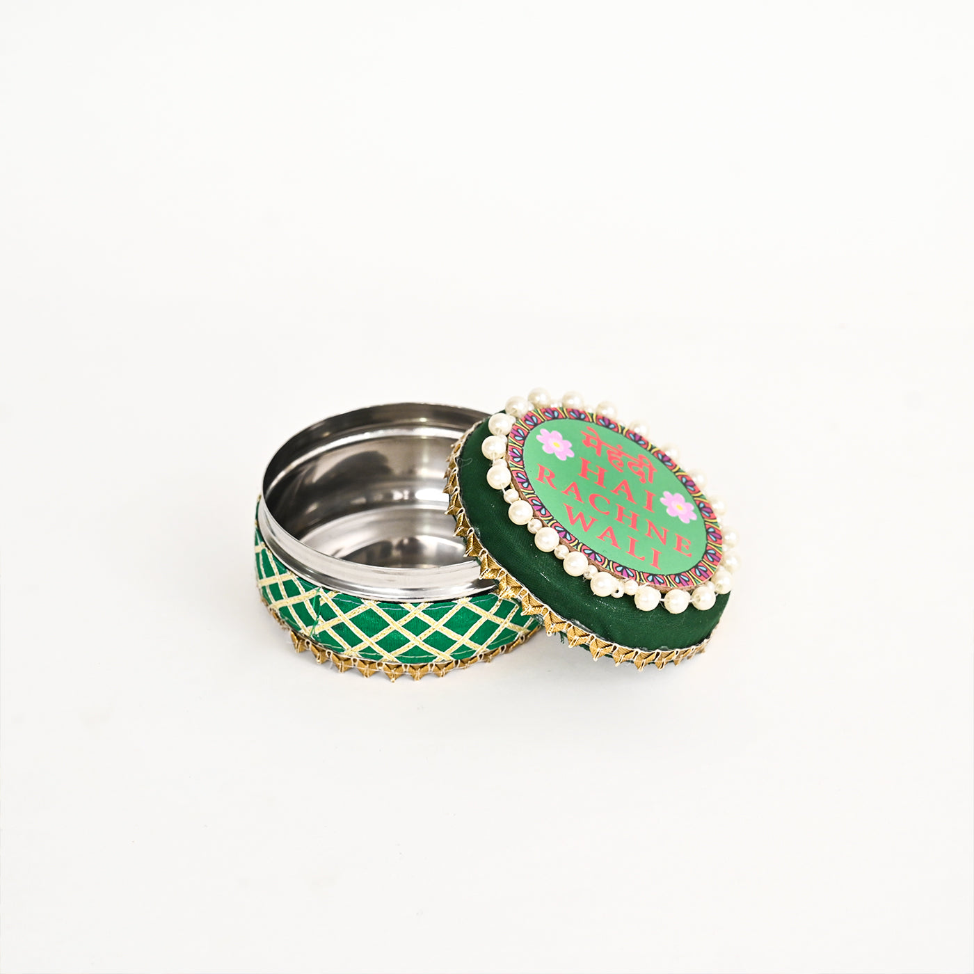Floral Mehndi Platter-Green