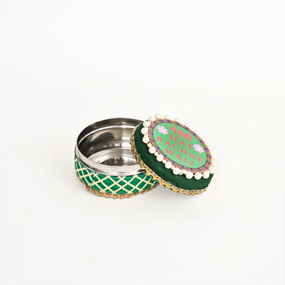 Floral Mehndi Platter-Green