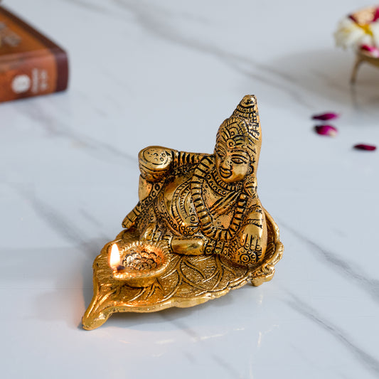 Metal Kuber Diya Deepam Oil lamp for Bringing Good Luck