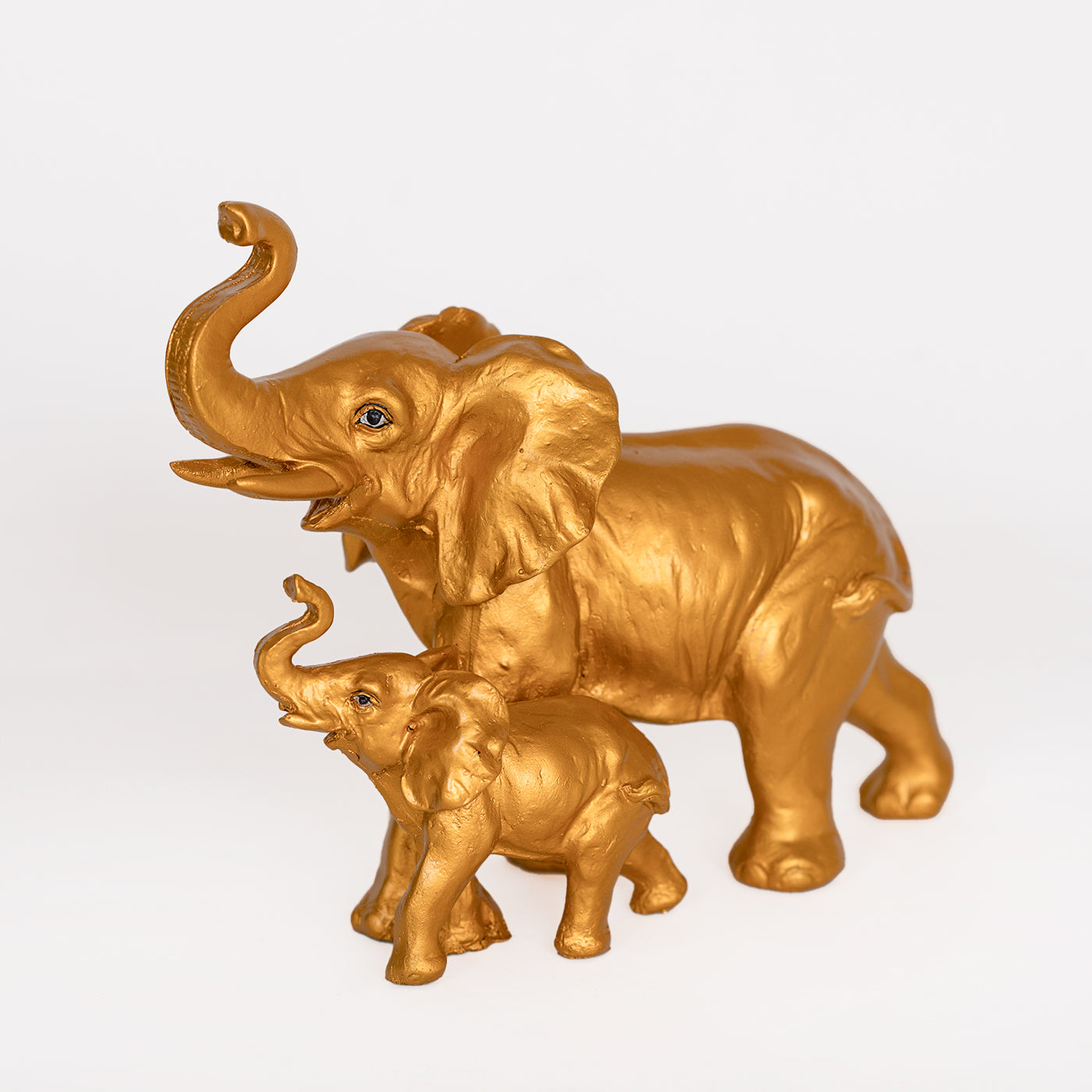 Guardian Elephant Gold Polyresin Figurine
