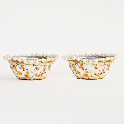 Floral Haldi Platter Small -Yellow
