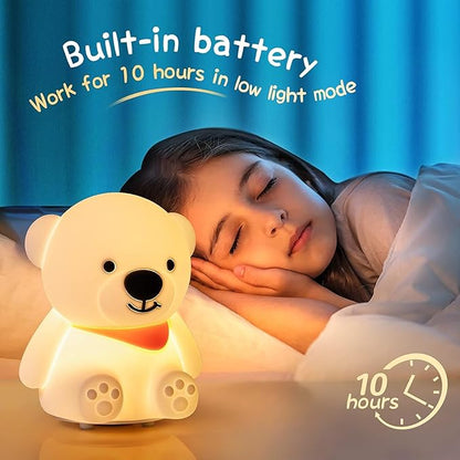 Silicone Bear Night lamp 16 Colour Changing Baby Night lamp | Bedroom | Christmas Gift