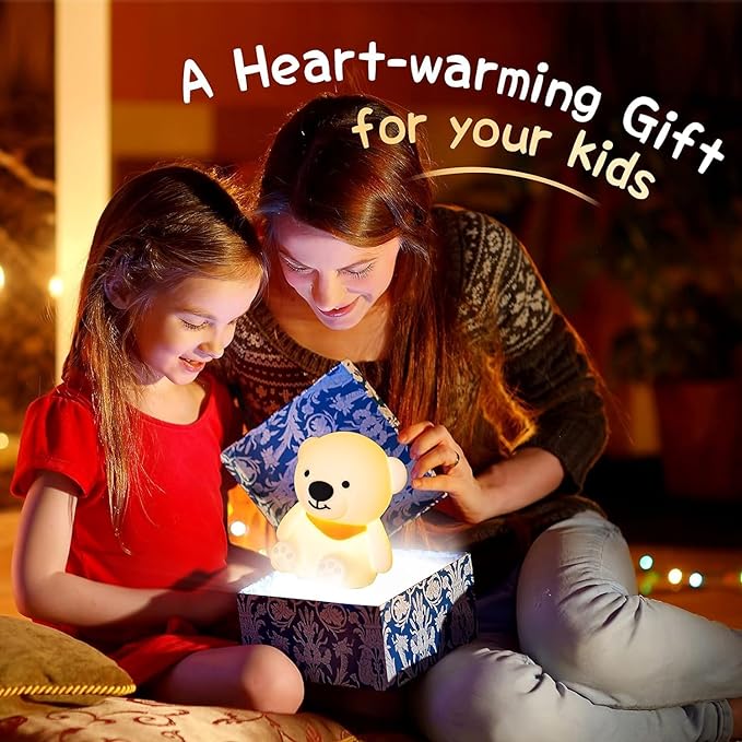 Silicone Bear Night lamp 16 Colour Changing Baby Night lamp | Bedroom | Christmas Gift