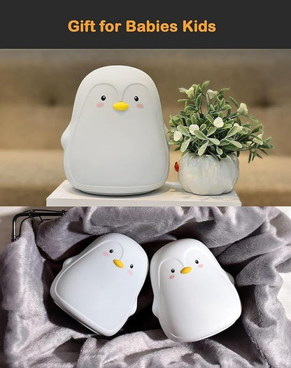 Penguin Night Light, USB Rechargeable Silicone LED Night Light