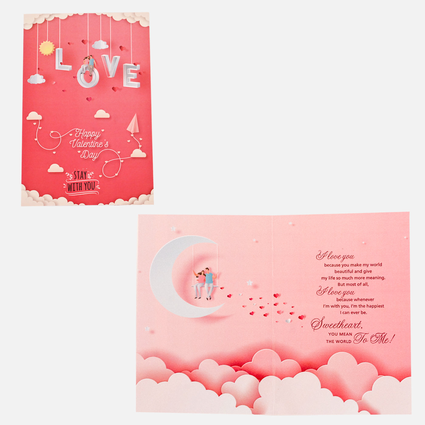 Romantic Love Couple with Led Light Lamp Showpiece Statue with Assorted Greeting Card