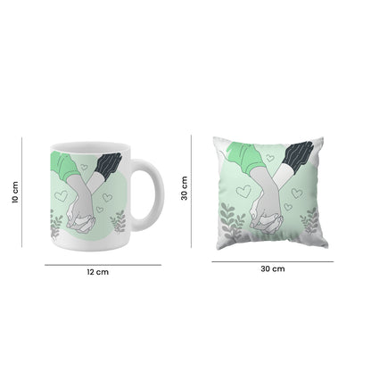 Set of 2 Printed Cushion And Mug Special Unique Birthday, Wedding, Anniversary Gifts