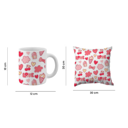 Set of 2 Printed Cushion And Mug Special Unique Birthday, Wedding, Anniversary Gifts