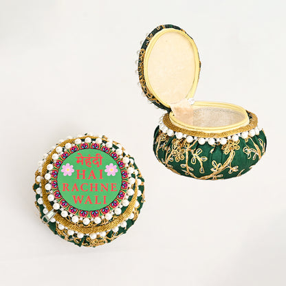 Floral Mehndi Platter-Green