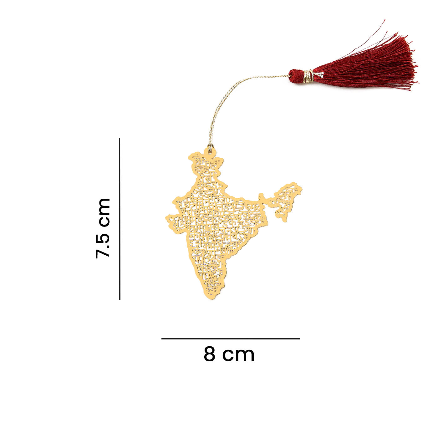 Brass India Map Design Bookmark