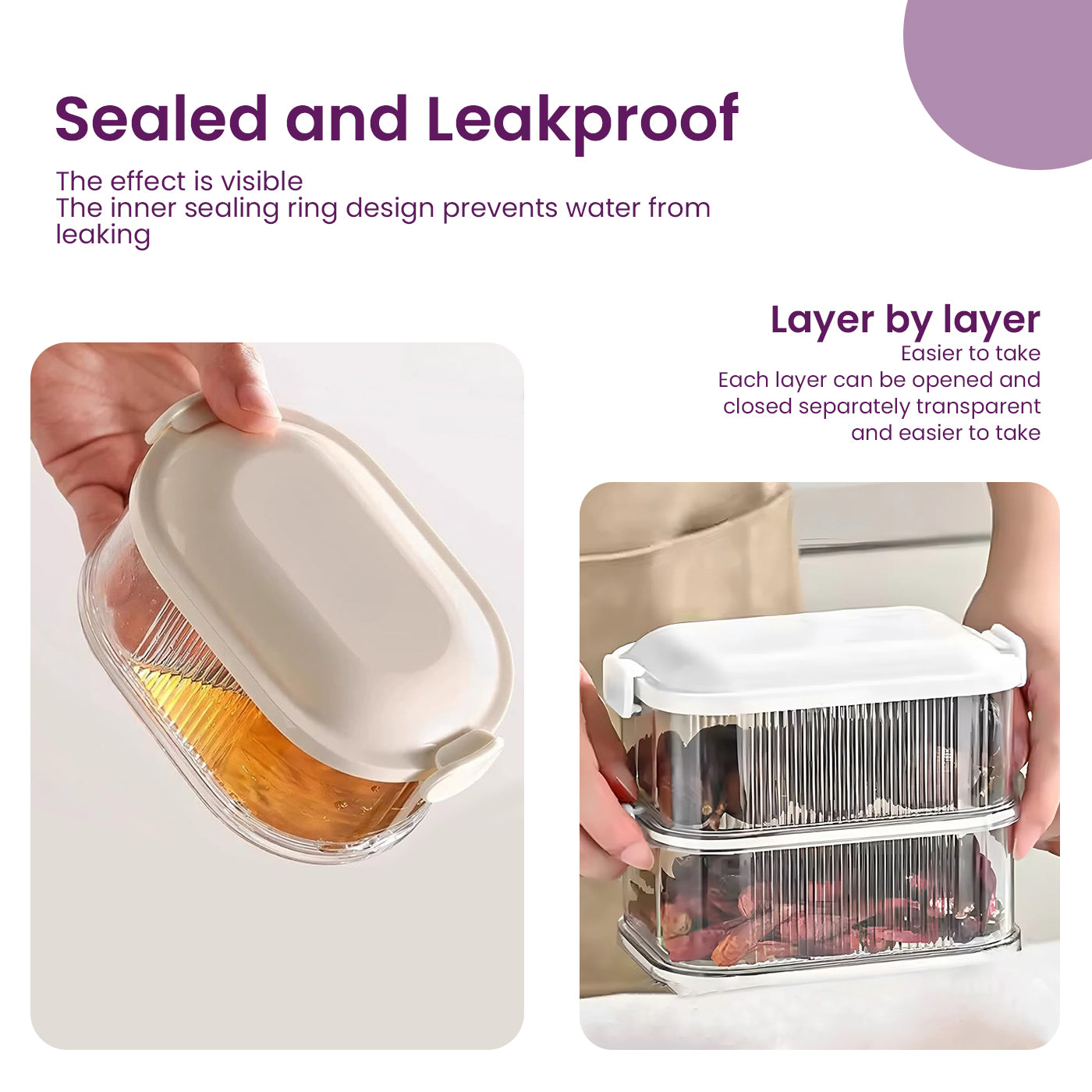 Airtight 2-Layer Spice Storage Box | Masala Containers for Kitchen Organization