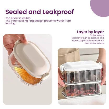 Airtight 2-Layer Spice Storage Box | Masala Containers for Kitchen Organization
