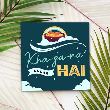 Set of 2 Khazana Andar Hai Printed Coaster Cum Fridge Magnets For Tea Cups ,Coffee Mugs Gift For Mother