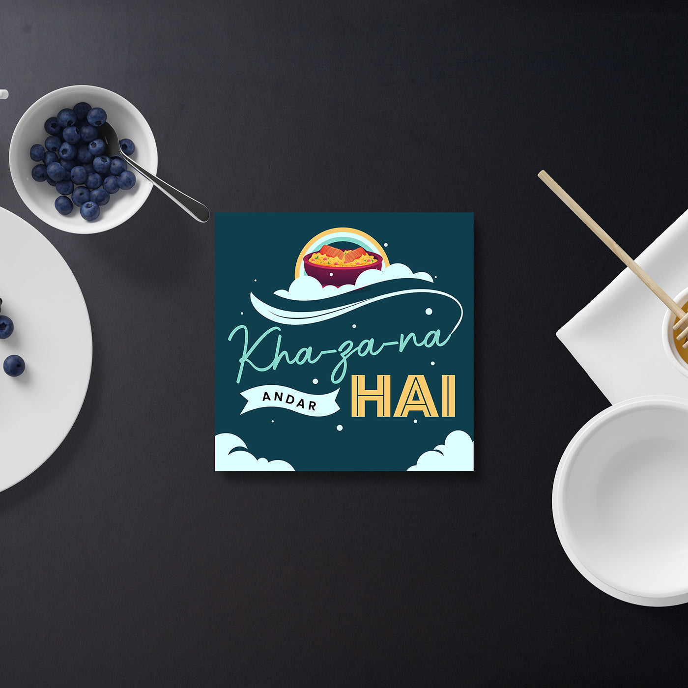 Set of 2 Khazana Andar Hai Printed Coaster Cum Fridge Magnets For Tea Cups ,Coffee Mugs Gift For Mother