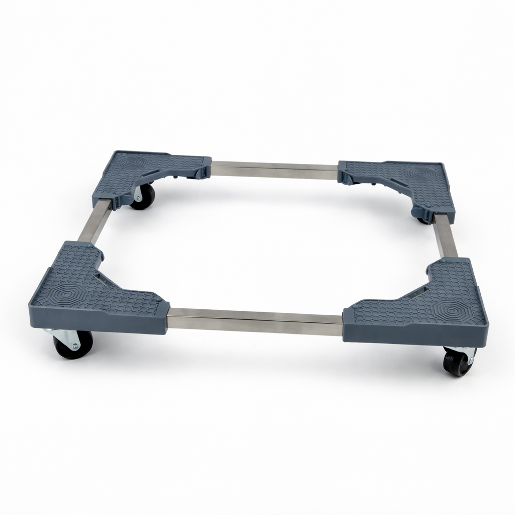 Universal Adjustable Appliance Stand – Heavy-Duty Base with 8 Lockable Wheels & 4 Legs, Load Capacity 120 kg (GRAY) (Size- 4 feet)