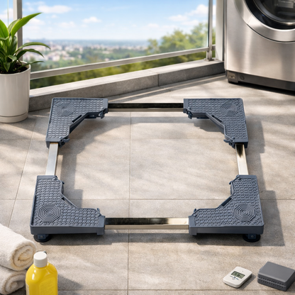 Universal Adjustable Appliance Stand – Heavy-Duty Base with 8 Lockable Wheels & 4 Legs, Load Capacity 120 kg (GRAY) (Size- 4 feet)