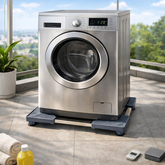 Universal Adjustable Appliance Stand – Heavy-Duty Base with 8 Lockable Wheels & 4 Legs, Load Capacity 120 kg (GRAY) (Size- 4 feet)