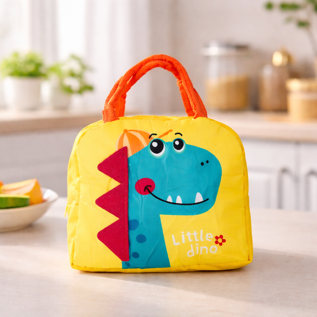 DecorTwist® Kids Insulated Lunch Bag | Cute Cartoon Lunch Bag for School | Reusable Thermal Tiffin Bag for Boys & Girls