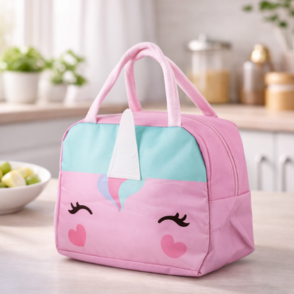 DecorTwist® Kids Insulated Lunch Bag | Cute Cartoon Lunch Bag for School | Reusable Thermal Tiffin Bag for Boys & Girls