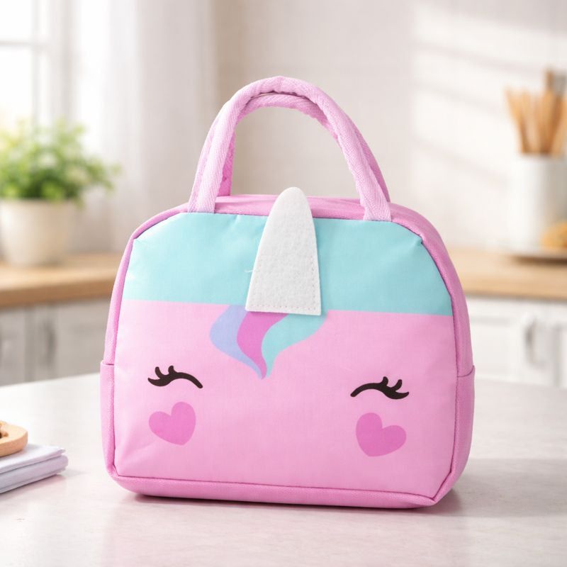 DecorTwist® Kids Insulated Lunch Bag | Cute Cartoon Lunch Bag for School | Reusable Thermal Tiffin Bag for Boys & Girls