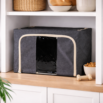 DecorTwist Cloth Storage Organiser Box with Zipper Window | Foldable Wardrobe Storage | Dustproof & Stackable