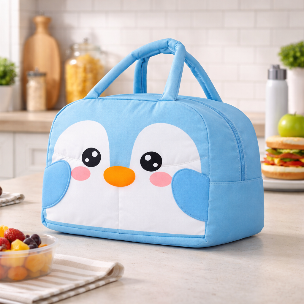 DecorTwist® Kids Insulated Lunch Bag | Cute Cartoon Lunch Bag for School | Reusable Thermal Tiffin Bag for Boys & Girls