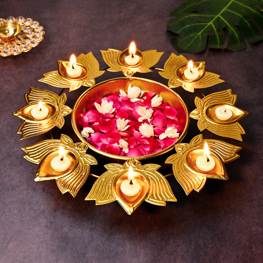 Lotus Diya Urli for Home ,Office ,Festive Decor
