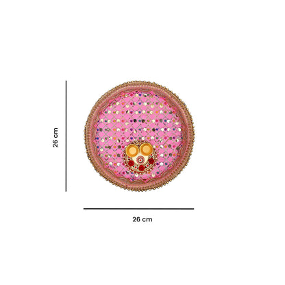 Special Pooja Thali with Roli, Chawal  - Pink