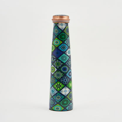 Copper Water Bottle 950 ML Slim Classic Pure Copper Leak Proof Durable Rust Proof Non-Toxic and BPA Free Bottles for Yoga Gym Trekking Office Travel Home Tamba Water Bottle