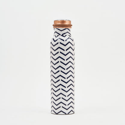Copper Water Bottle 950 ML Pure Copper Leak Proof Durable Rust Proof Non-Toxic and BPA Free Bottles for Yoga Gym Trekking Office Travel Home Water Bottle-White
