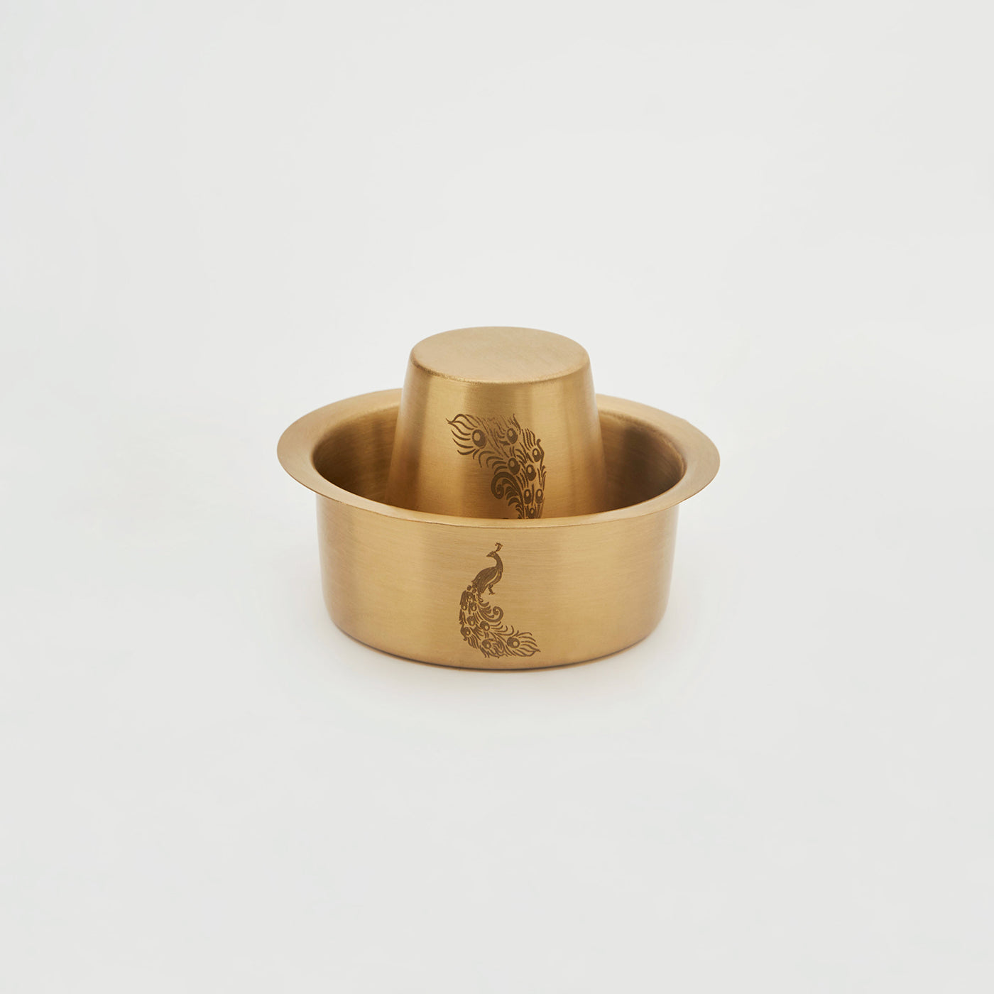 Pure Brass Dabara Set Tea Coffee Kumbakonam Dabara Set South Indian Coffee Glass Tumbler Set Serving Drinkware  Brass Dabara Tumbler Set-150 ml (Peacock design)