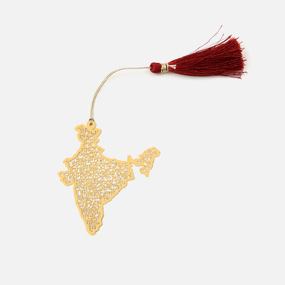 Brass India Map Design Bookmark