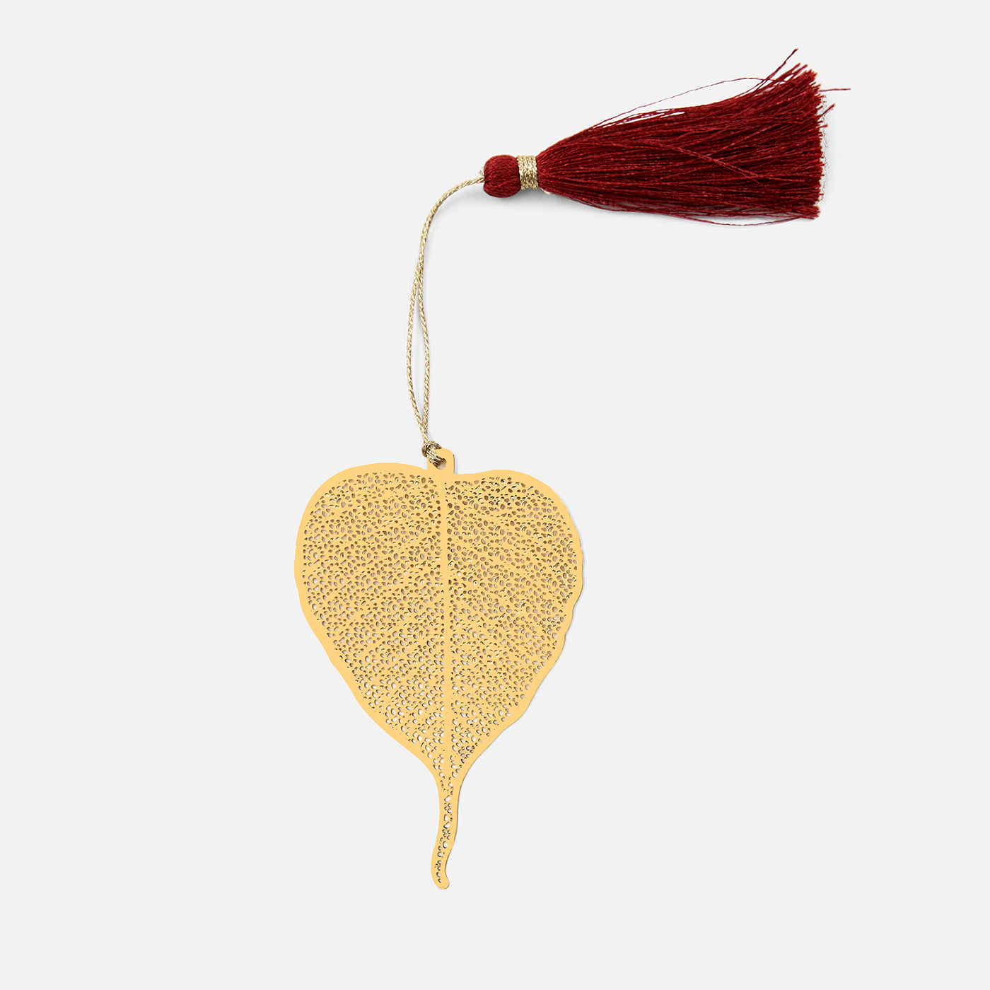 Brass Pipal Leaf Design Bookmark