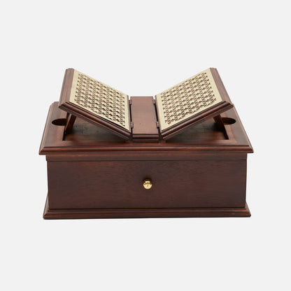 Large Handcrafted Holy Book Stand Box for Reading Geeta, Quran, Guru Granth Sahib, Bible Book