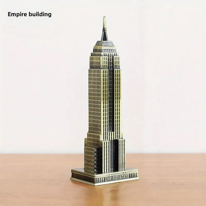 Metal New York City Empire State Building Statue Decorative Showpiece for Home Decor (Gold)