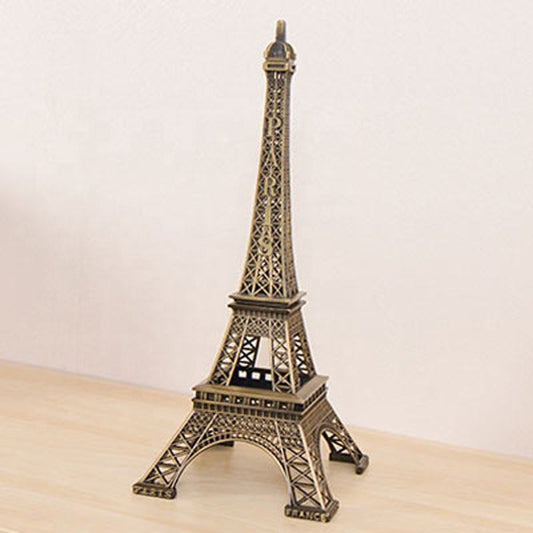 Gold Metal Paris Eiffel Tower Famous Landmark Building Metal Statue