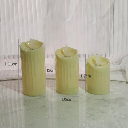Battery Powered Plastic Dancing Flame Flameless LED Pillar Candles