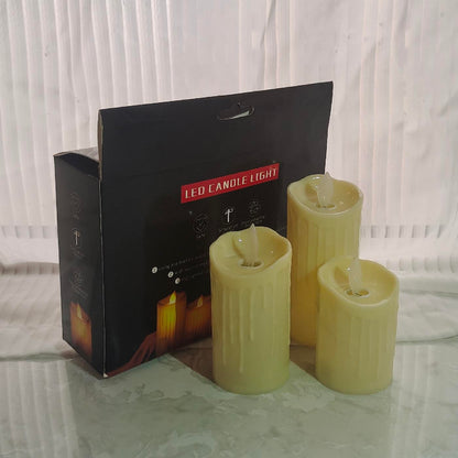 Battery Powered Plastic Dancing Flame Flameless LED Pillar Candles