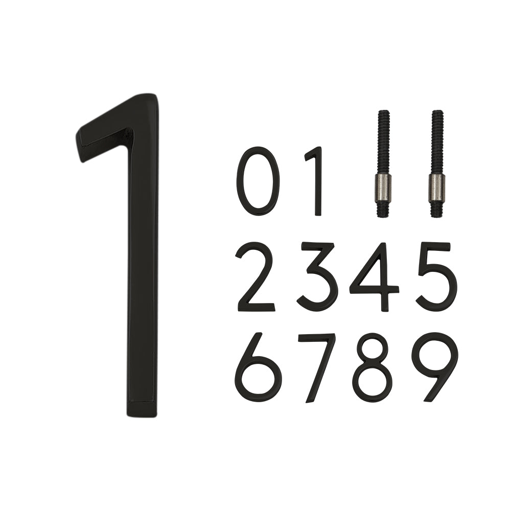 Modern Black House Numbers - AURELE 4"