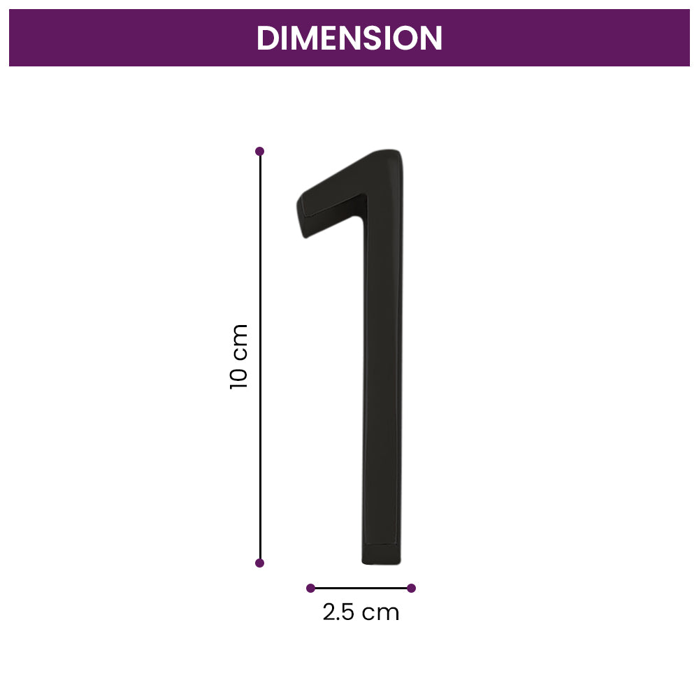Modern Black House Numbers - AURELE 4"